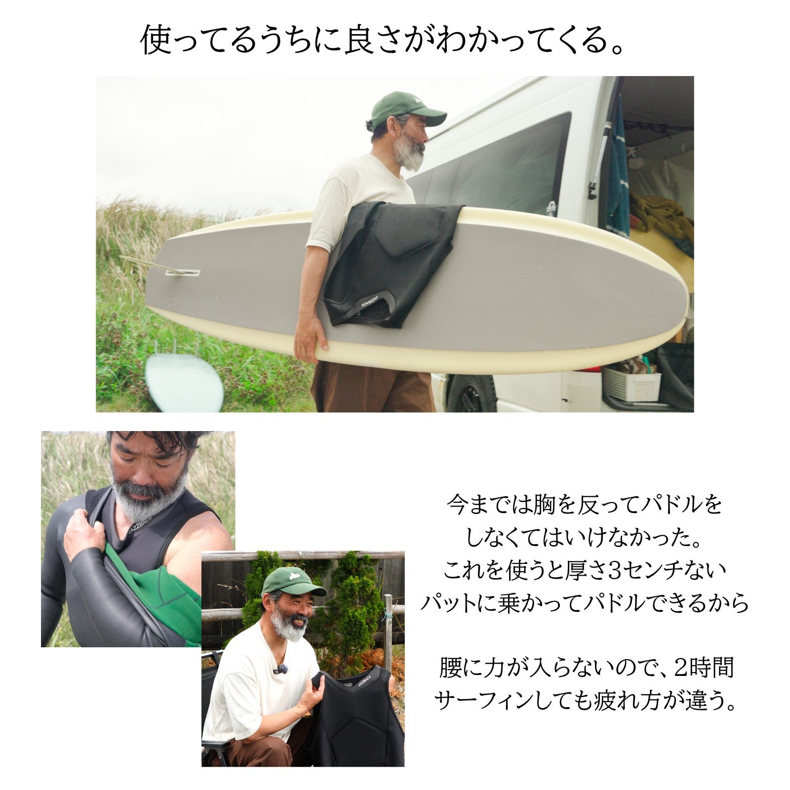 公式】整体師監修 JAZZBACK Seaglider サーフィン用 インナー 意匠権 